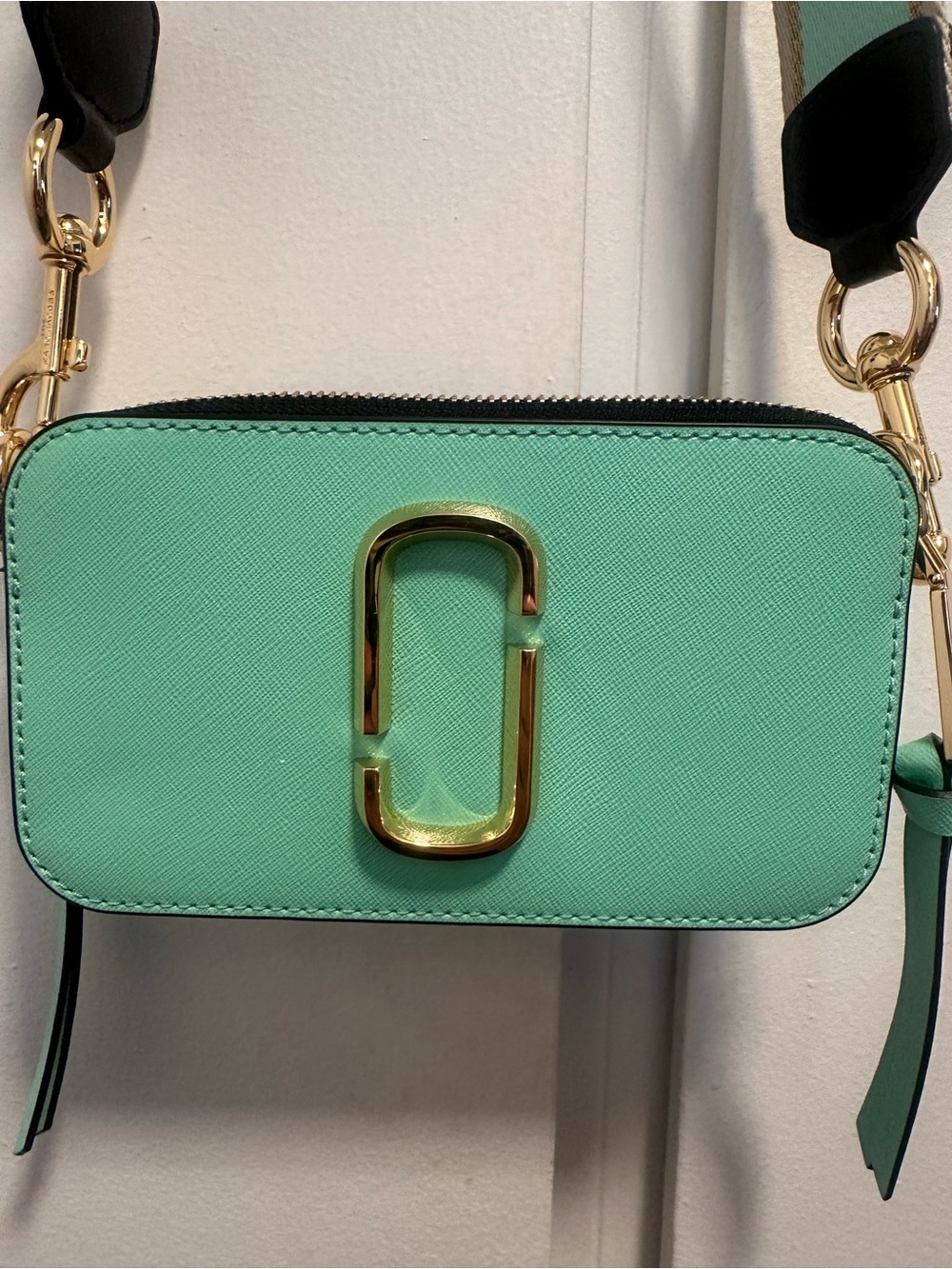 Marc Jacobs Mint Green Camera Crossbody with Gold Hardware